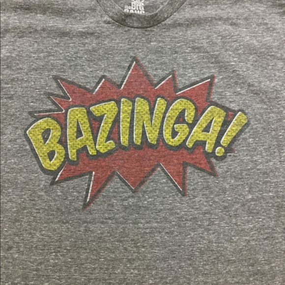 COPY - BAZINGA Big Bang theory  grey tshirt size M - Picture 1 of 4